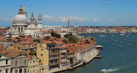 Venice Italy from a Cruise Ship Entering the Harbor Looking at the Cityscape