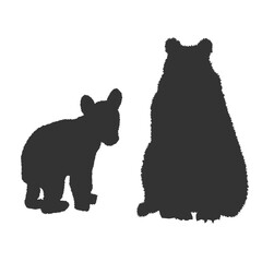 bear vector collection of bear silhouettes isolated on a white background