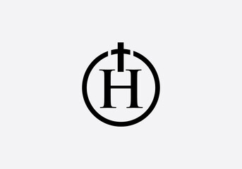 Obraz premium Christian Church logo and symbol design with the letter H