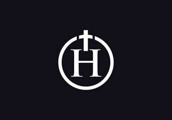Obraz premium Christian Church logo and symbol design with the letter H