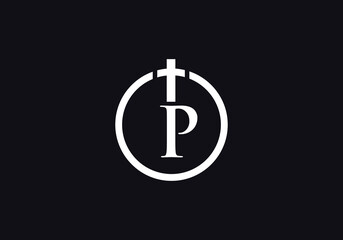Christian Church logo and symbol design with the letter P
