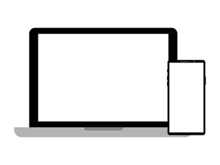 Laptop Vector Art and Graphics Design. Illustration phone cell icon. It is the best design.