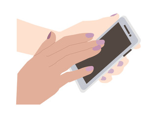 Hand Holding Smartphone Vector Illustration Of Mobile Phone In Hand. It is the best and modern vector design.