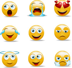 Set of emoji. Different mobile emoji.