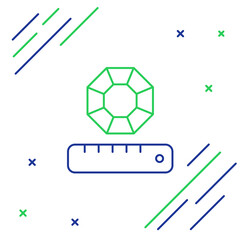 Line Gem stone icon isolated on white background. Jewelry symbol. Diamond. Colorful outline concept. Vector