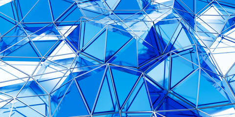 Obraz premium Abstract simple triangulated wireframe background. 3d render