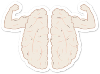 Sticker - cerveau - musclé - nude