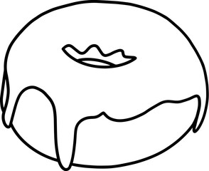 donut dessert outline drawing