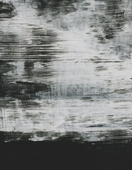 Abstract painting. Black and white image. Versatile artistic backdrop for creative design projects: posters, banners, postcards, magazines, covers, prints, wallpapers. Acrylic on canvas.