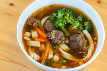 Taiwan braised beef noodle soup