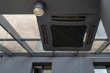 air conditioner on the ceiling for, interior space ventilation system, black case