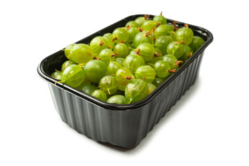 A group of gooseberries isolated on a white background.