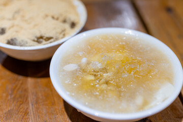 Iced dessert peanut tofu pudding in Taiwan