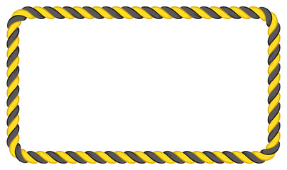 注意喚起を呼びかける黄色と黒の縞模様のロープの長方形フレーム