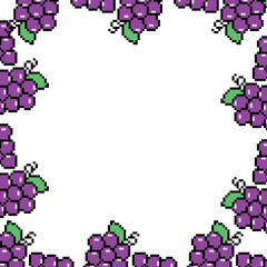Square grape pixel art frame design