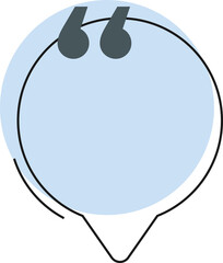 Blue Quote Bubbles,, Quote frames templates. Text in brackets, citation empty speech bubbles, Textbox isolated, PNG file.
