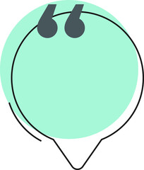 Green Quote bubbles, Quote frames templates. Text in brackets, citation empty speech bubbles, Textbox isolated, PNG file.