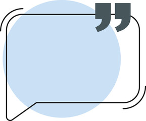Blue Quote Bubbles,, Quote frames templates. Text in brackets, citation empty speech bubbles, Textbox isolated, PNG file.
