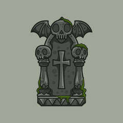 Spooky Grave stone design illustration  