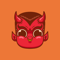 Halloween head Devil cute illustration
