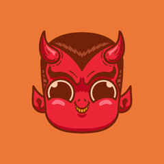 Halloween head Devil cute illustration