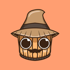 Halloween head Scarecrow cute illustration
