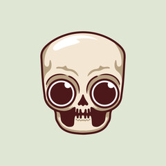 Halloween head Skeleton cute illustration