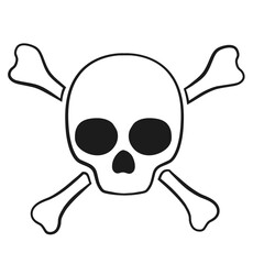 Skull and crossbones. Vector. Cartoon