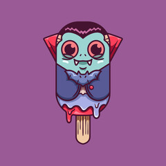 Halloween Dracula Ice Cream illustration