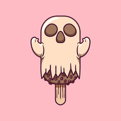 Halloween Ghost Ice Cream illustration