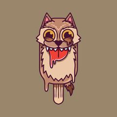 Halloween Werewolf Ice Cream illustration