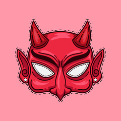 Scary Devil Halloween mask illustration