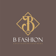 B letter vintage fashion elegant luxury logo vector image
