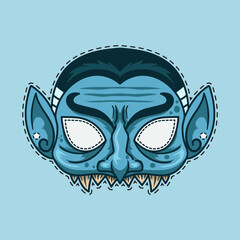 Scary Dracula Halloween mask illustration