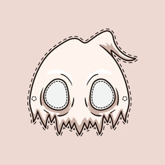 Scary Ghost Halloween mask illustration