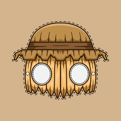 Scary Scarecrow Halloween mask illustration