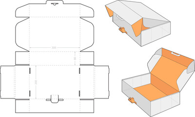Cardboard box assembly. Unwrapped pack blueprint retail packaging cut template hexagonal technical schemes boxed food package for seal die print