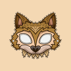 Scary Werewolf Halloween mask illustration