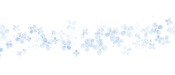 Niebieskie kwiaty linia - obrazy, fototapety, plakaty