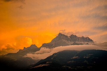 Couché de soleil sur les Alpes Suisse