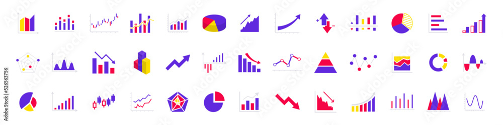 Poster business data charts. diagrams and graphs. business data market elements, statistic and data, infogr