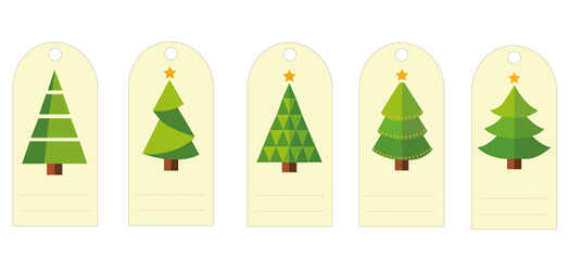tags christmas trees with star on top
minimalist illustration
december celebration gift joy love campaign santa claus colorful