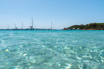 The crystal clear sea of the island of Spargi, Maddalena archipelago, Sardinia, Italy.