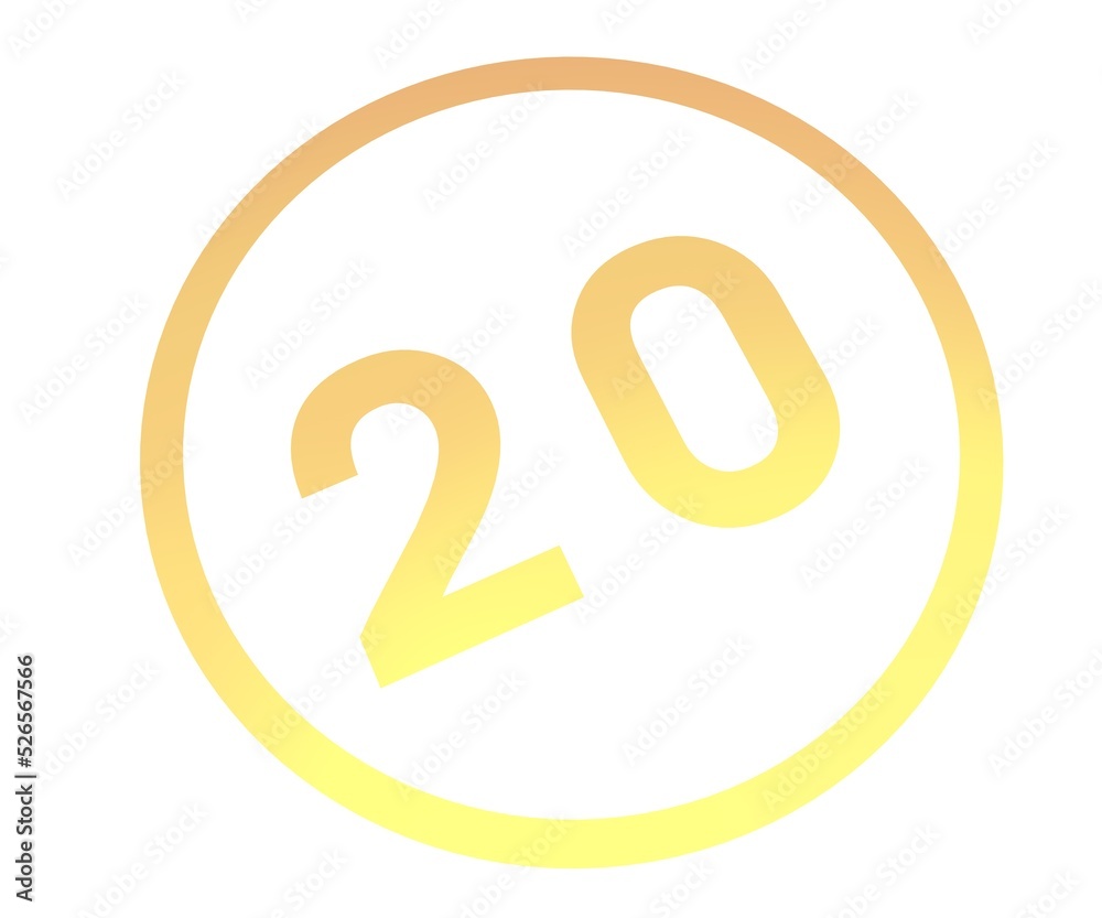 Poster Colored number in a circle from a gradient. Enumeration and numbering.