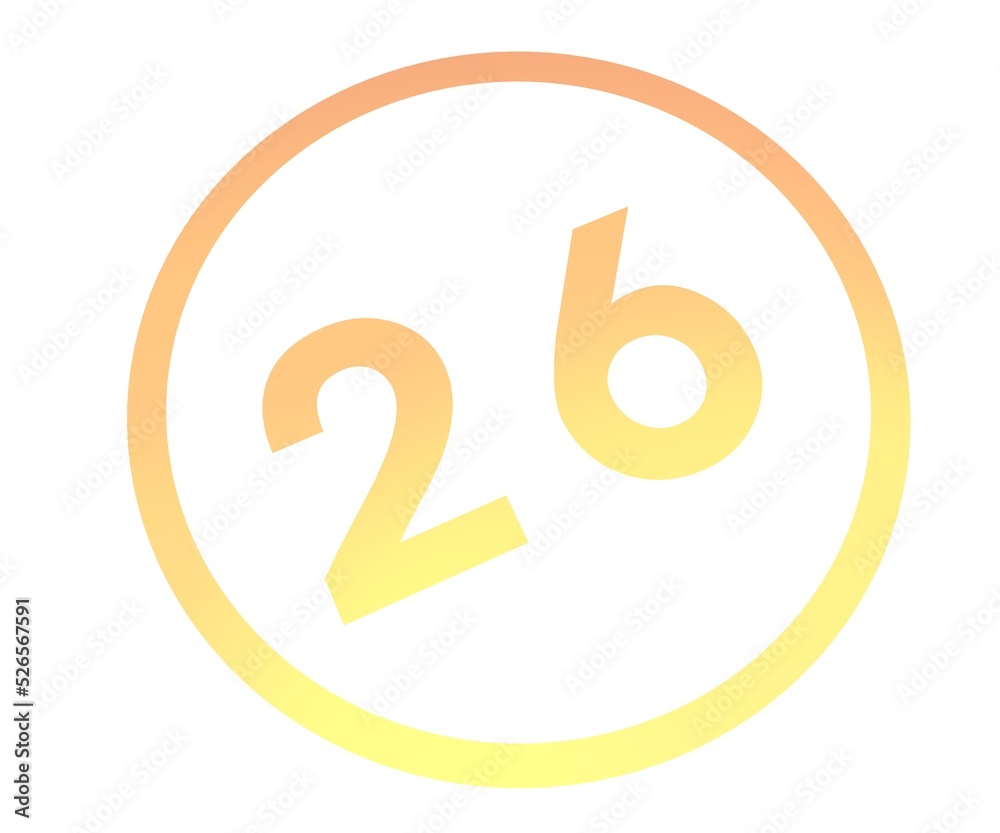Poster colored number in a circle from a gradient. enumeration and numbering.