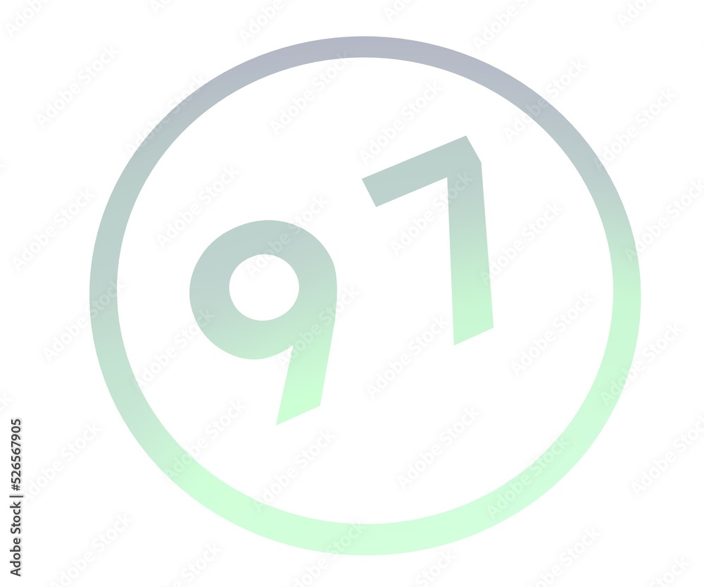 Poster Colored number or number in a circle from a gradient. Enumeration and numbering.