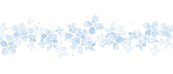 Linia niebieskie kwiaty - obrazy, fototapety, plakaty