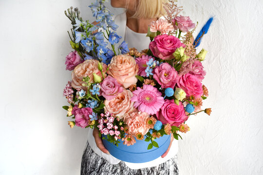 color beautiful bouquet of flowers. image for the catalog of an online flower delivery store.