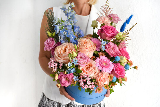 color beautiful bouquet of flowers. image for the catalog of an online flower delivery store.
