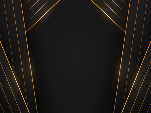 abstract beautiful geometric black with gold background